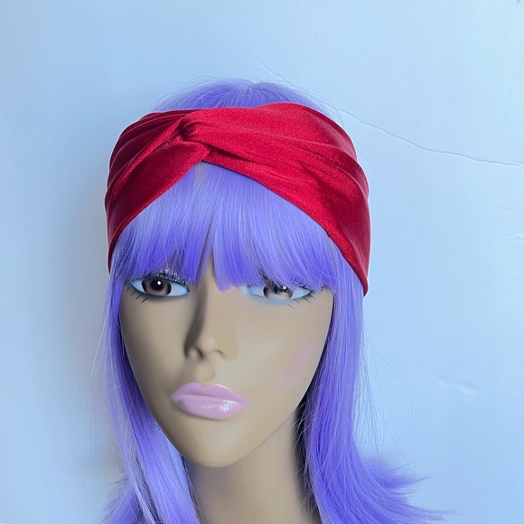 Ruby Red Fitness Turban Headband, Sweatband - Picture 2 of 5